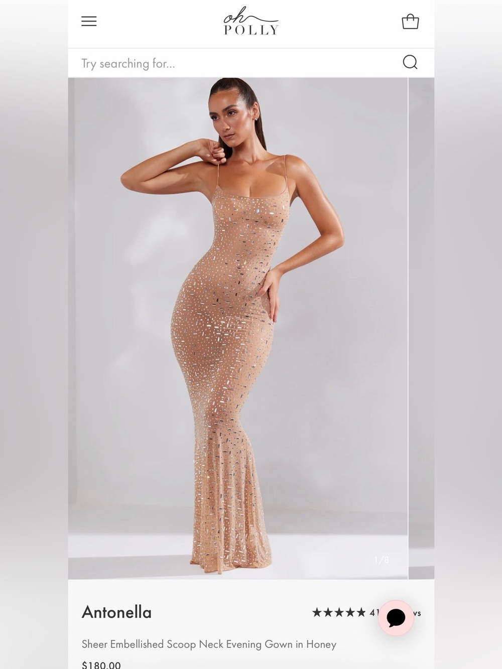 Oh Polly Beige Sequin Dress - Picture 6 of 7